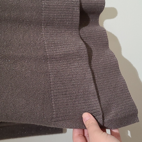 APT 9 slate gray shimmer long sweater tunic L slit - Picture 2 of 8